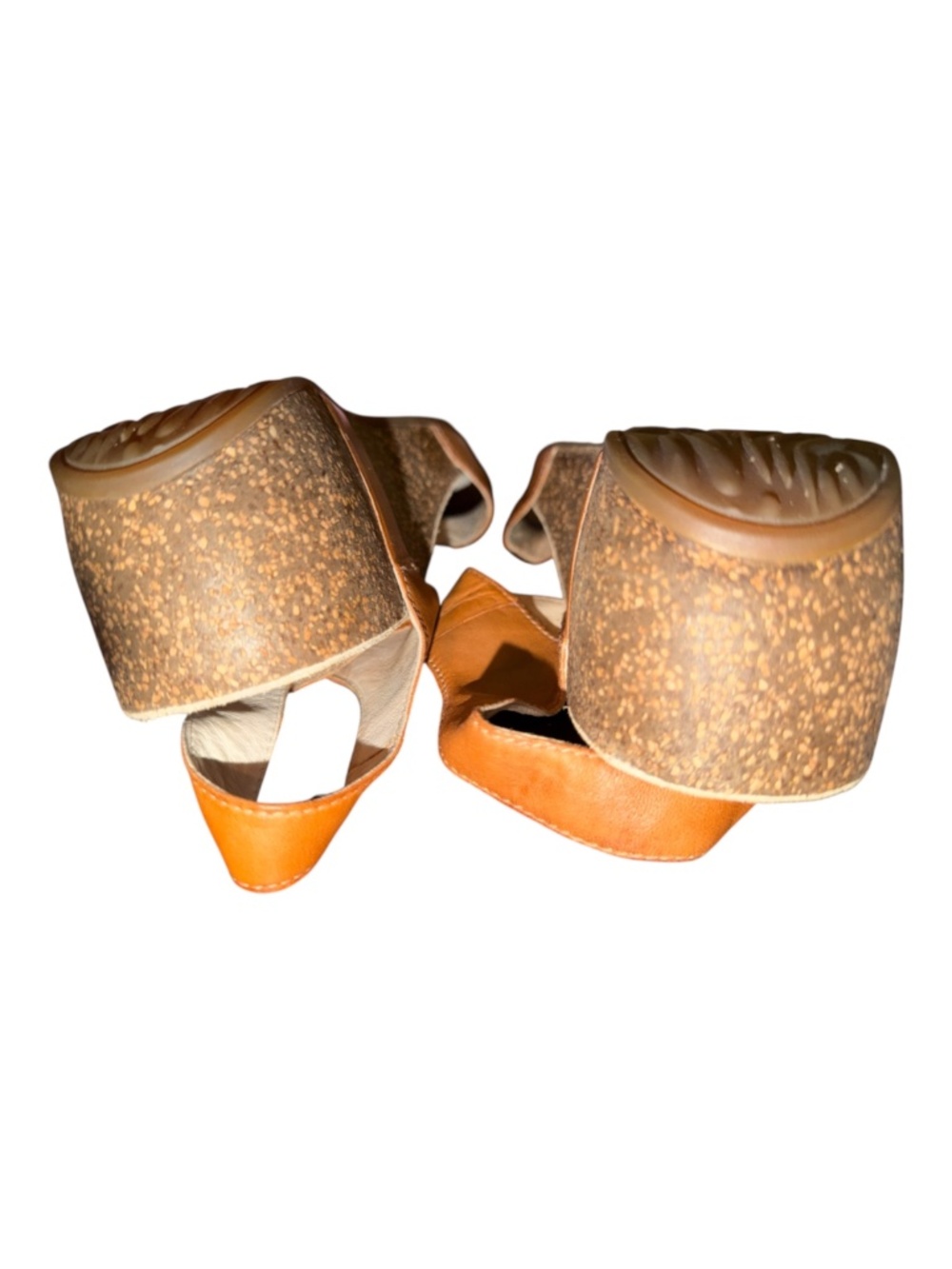 Abeo Una Brown Leather Wedge Heels 8 N Sandals - Picture 5 of 9